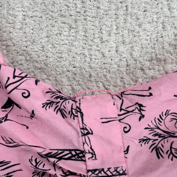 Zara Girls Dress 9Y Pink Tropical Button Front Shirt‎ Dress - Picture 3 of 11